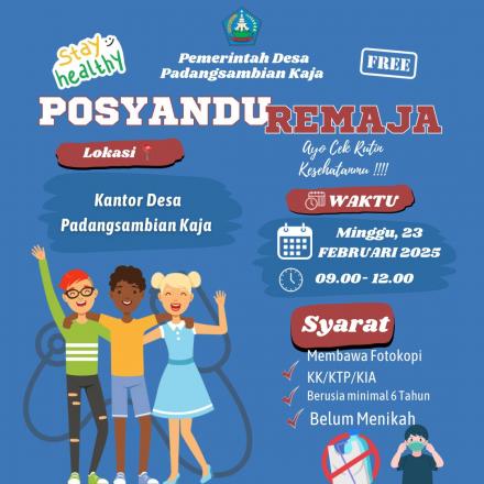 Jadwal Kegiatan Posyandu Remaja Desa Bulan Februari 2025