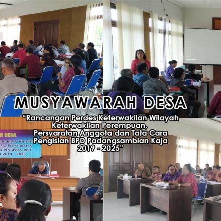 Musyawarah Desa : Rancangan Perdes Keterwakilan  & Tata Cara Pengisian BPD